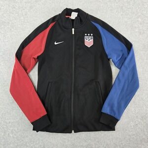 Nike USA Womens National Team Soccer Jacket Size M USWNT 2016 Black Zip FIFA